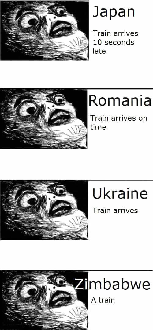 freaking out about trains around the world