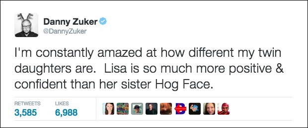 i'm constantly amazed at how different my twin daughters are, lisa is so much more positive and confident than her sister hog face