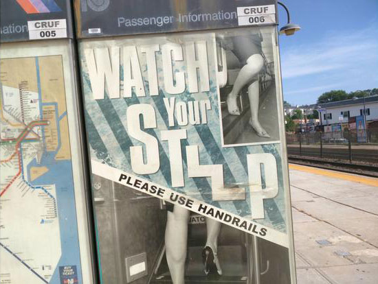 watch your stllp, ad design fail, please use handrails