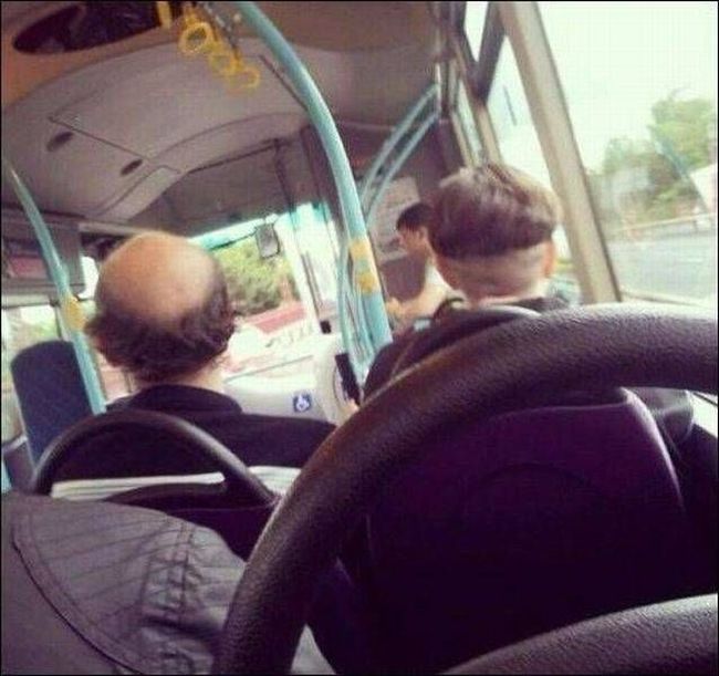 these two guys have complimentary hair, glitch in the matrix