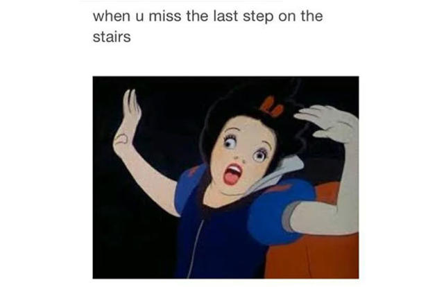 when you miss the last step on the stairs