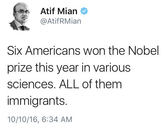 six americans won the nobel prize this year in various sciences, all of them immigrants