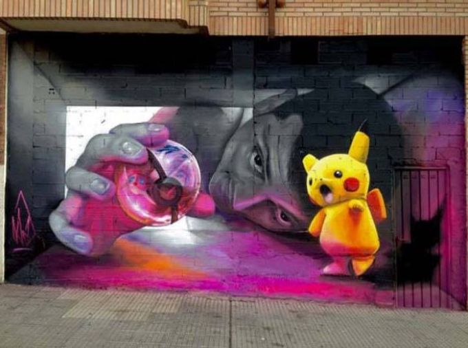 dark pokemon graffiti mural