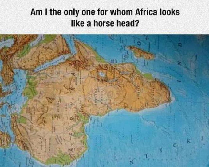 am i the only one for whom africa looks like a horse head?