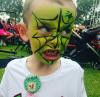 green spider web face