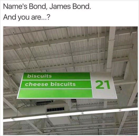 name's bond, james bond, biscuits, cheese biscuits