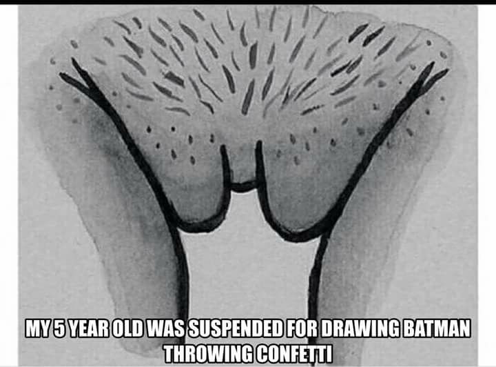 my 5 year old was suspended for drawing batman throwing confetti, what's wrong with you