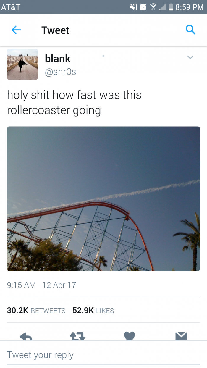 holy shit how fast was this rollercoaster going?, contrails parallel to rollercoaster tracks