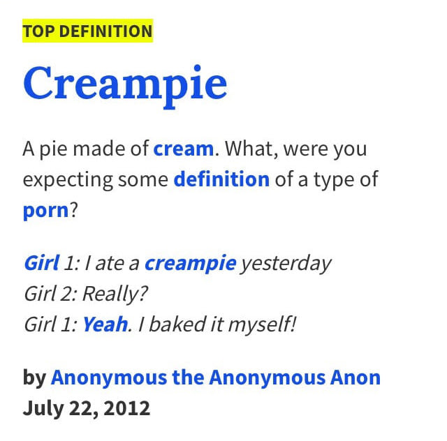 definition of creampie