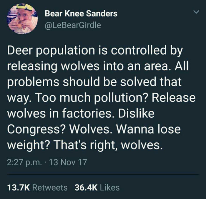 release the wolves to solve all problems