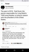 the year is 2018, fred durst, the person responsible for limp biz kit's 1999 song nookie, is trying to reason with the president of the united states