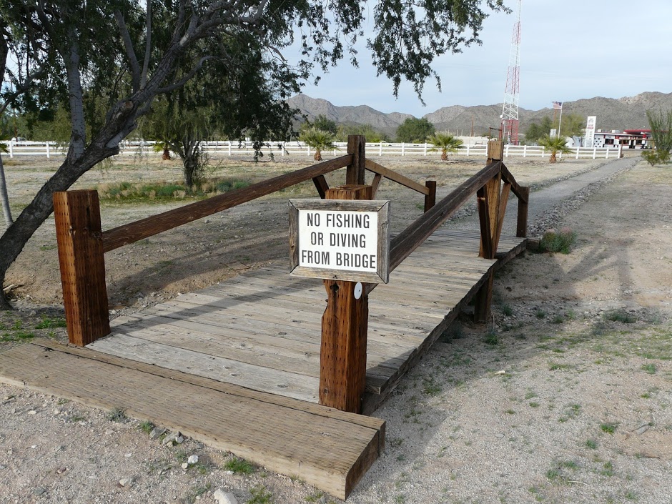 no dining or fishing from bridge, no water
