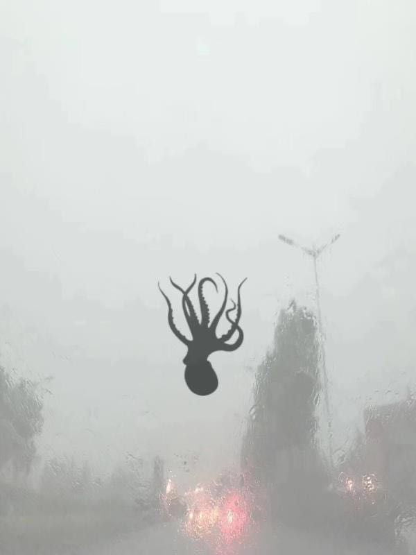 it's been raining like crazy in japan and sea creatures are pummelling the city, this was on my bus