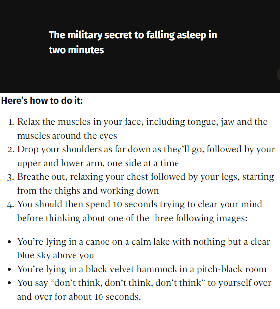 the military secret to falling asleep in two minutes