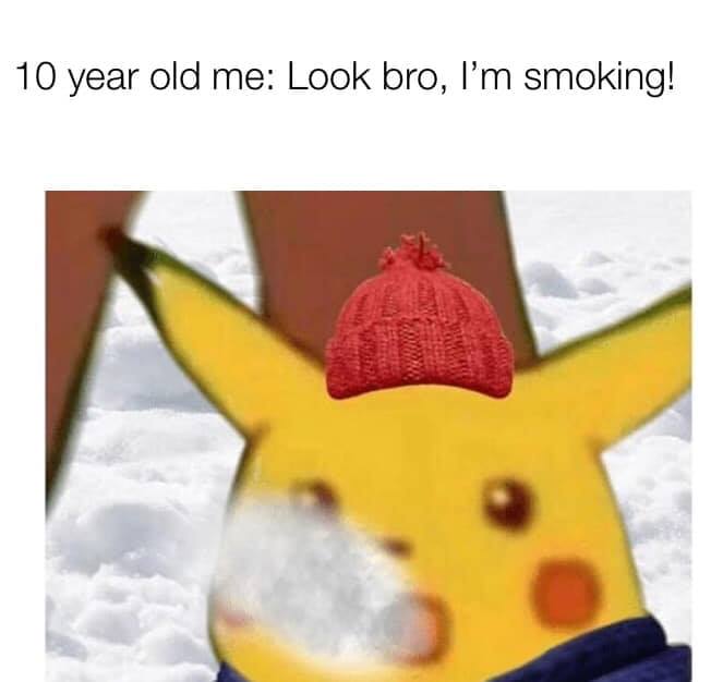 10 year old me, look bro i'm smoking