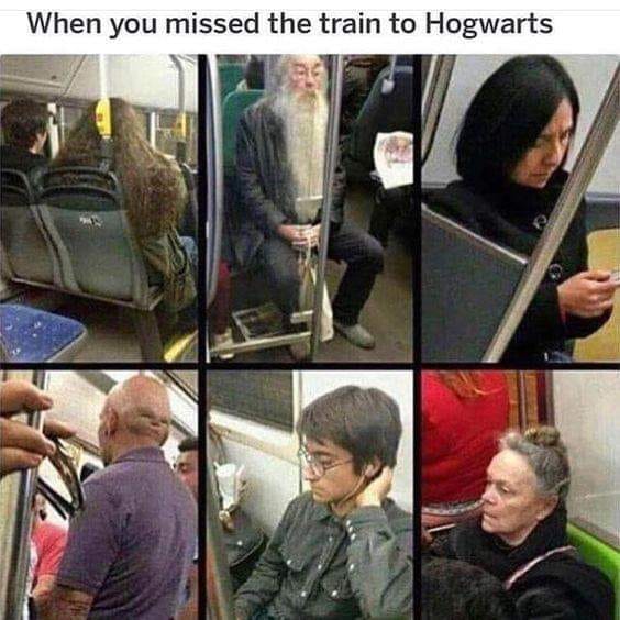 when you missed the train to hogwarts, harry potter and the subway ride