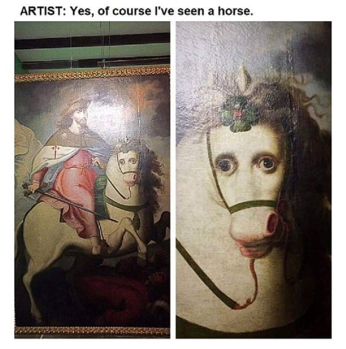 artist, yes of course i've seen a horse