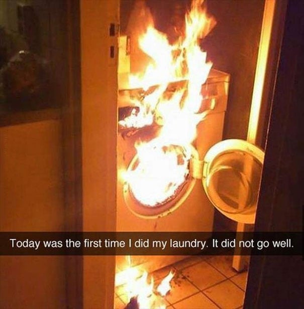 today was the first time i did my laundry, it did not go well