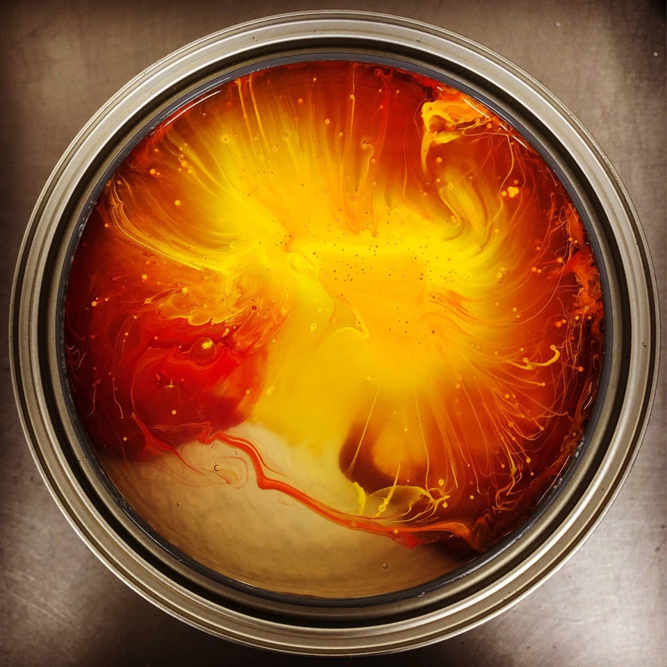 a can of unstirred paint