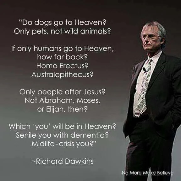 do dogs go to heaven?, only pets, not wild animals?, if only humans go to heaven, how far back?, homo erectus?, austrolopithecus, only people after jesus. not abraham, moses, or elijah
