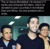 this is hamza bendelladj, he hacked 217 banks and extracted 4 billion dollars, which he donated to poor countries in the middle east and africa, he was arrested with a smile