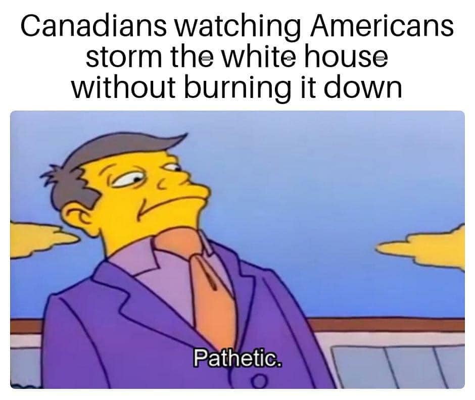 canadians watching americans storm the white house without burning it down