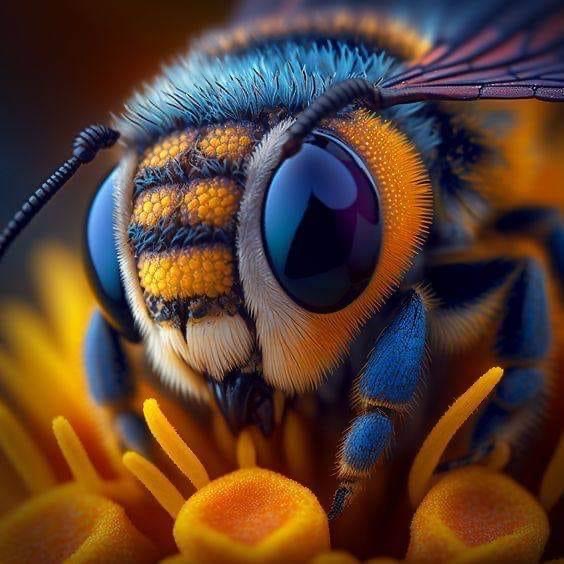 macro shot of a bumble bee
