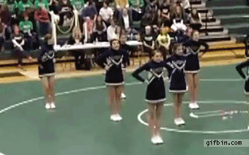 cheerleader aborts second back flip and lands on neck, fail