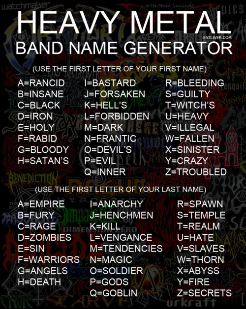 heavy metal band name generator, game