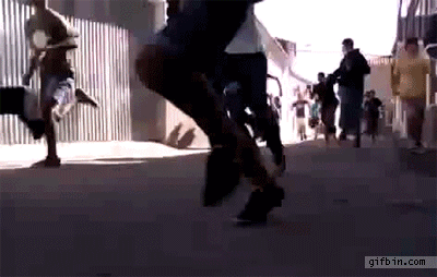 girl running from bulls smashes into wall, fail, ouch
