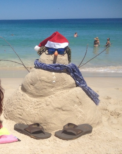 sandman, beach, christmas