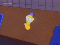homer simpson running in circles on the ground, the simpsons