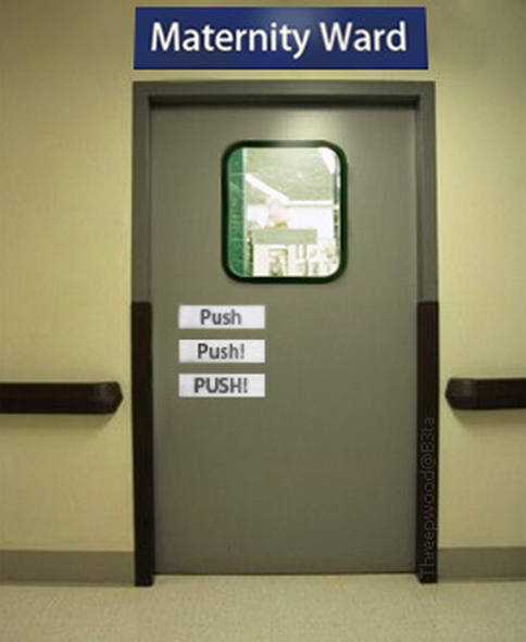 pregnancy ward, push, pun, lol