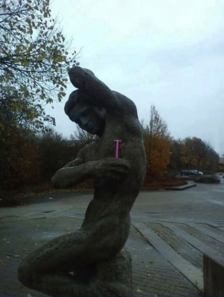 statue, hacked irl, shave, under arms, razor