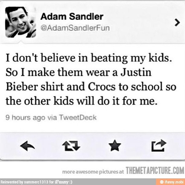 adam sandler, beating, kids, tweet