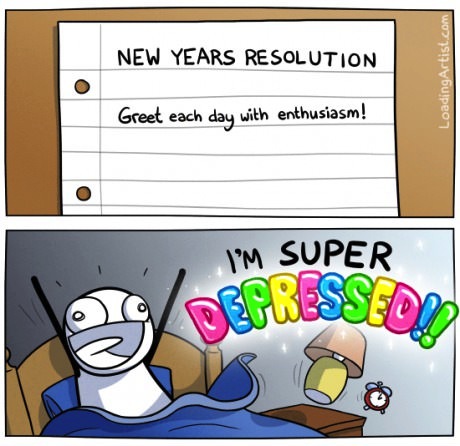 depressed, new years resolution
