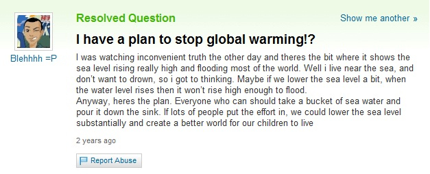 yahoo, global warming, stupid, fail