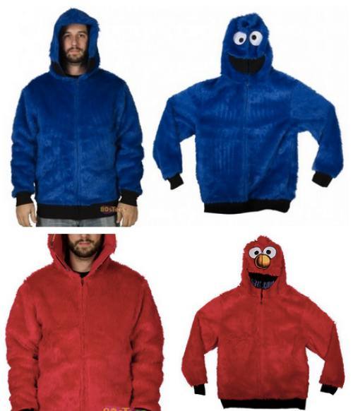 sesame street, hoodie, cookie monster, elmo, clothing