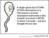 a single sperm has 37.5mb of DNA information in it, that means a normal ejaculation represents a data transfer of around 1587GB in about 3 seconds, and you thought 4g was fast