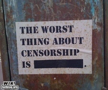 censor, censorship, irony, sign
