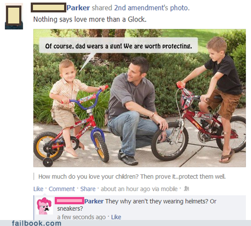 facebook, gun, fail, helmet, bike, bicycle, kid