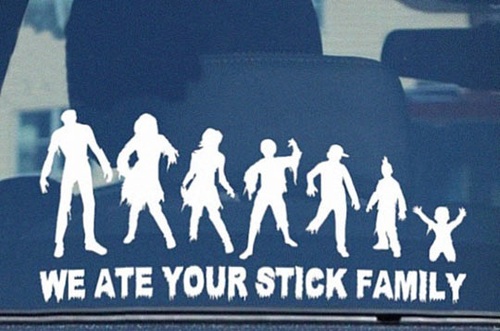 we ate your stick family, zombie family car decal