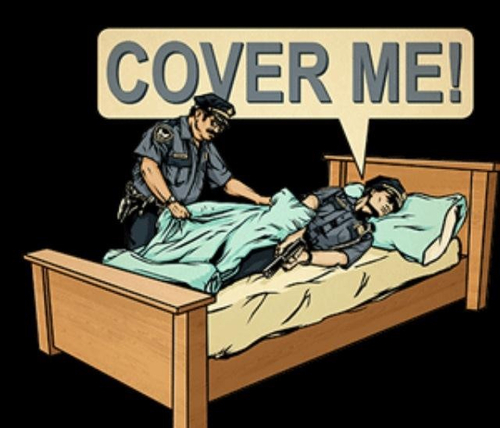 cover, cops, police, bed, lol