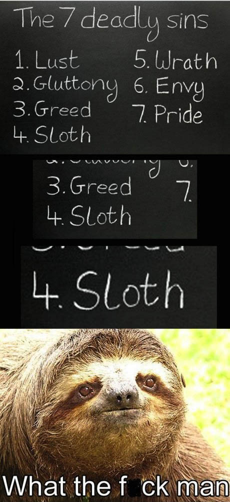 seven deadly sins, sloth, meme