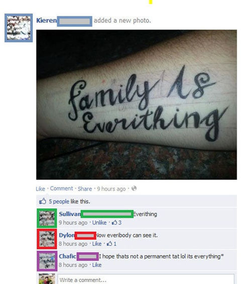 tattoo, fail, spelling mistake