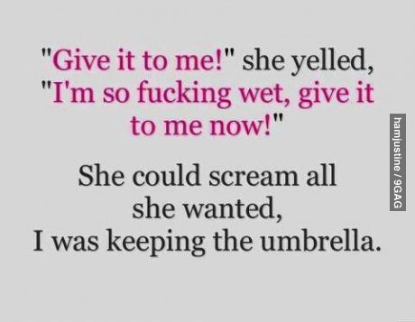 wet, joke, innuendo, umbrella