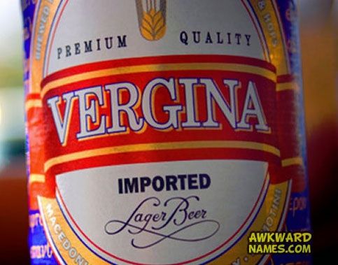 vergina imported lager beer, product, beer, fail, awkward names
