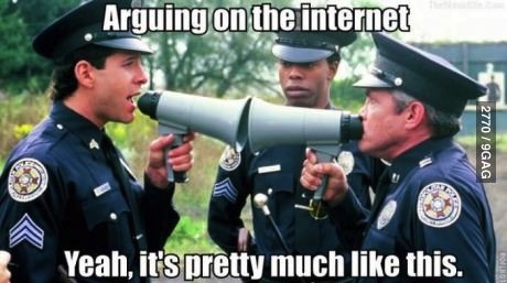 arguing on the internet, meme, loud speaker