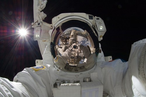 astronaut, space, self portrait