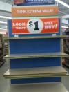 look what $1 will buy, empty product display, think extreme value, store, fail, sign, lol